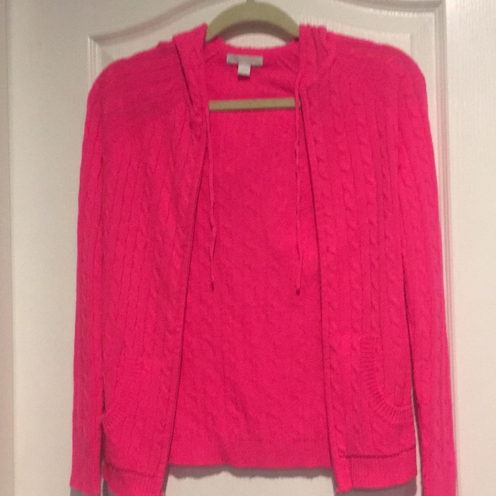 Pink zip up sweater